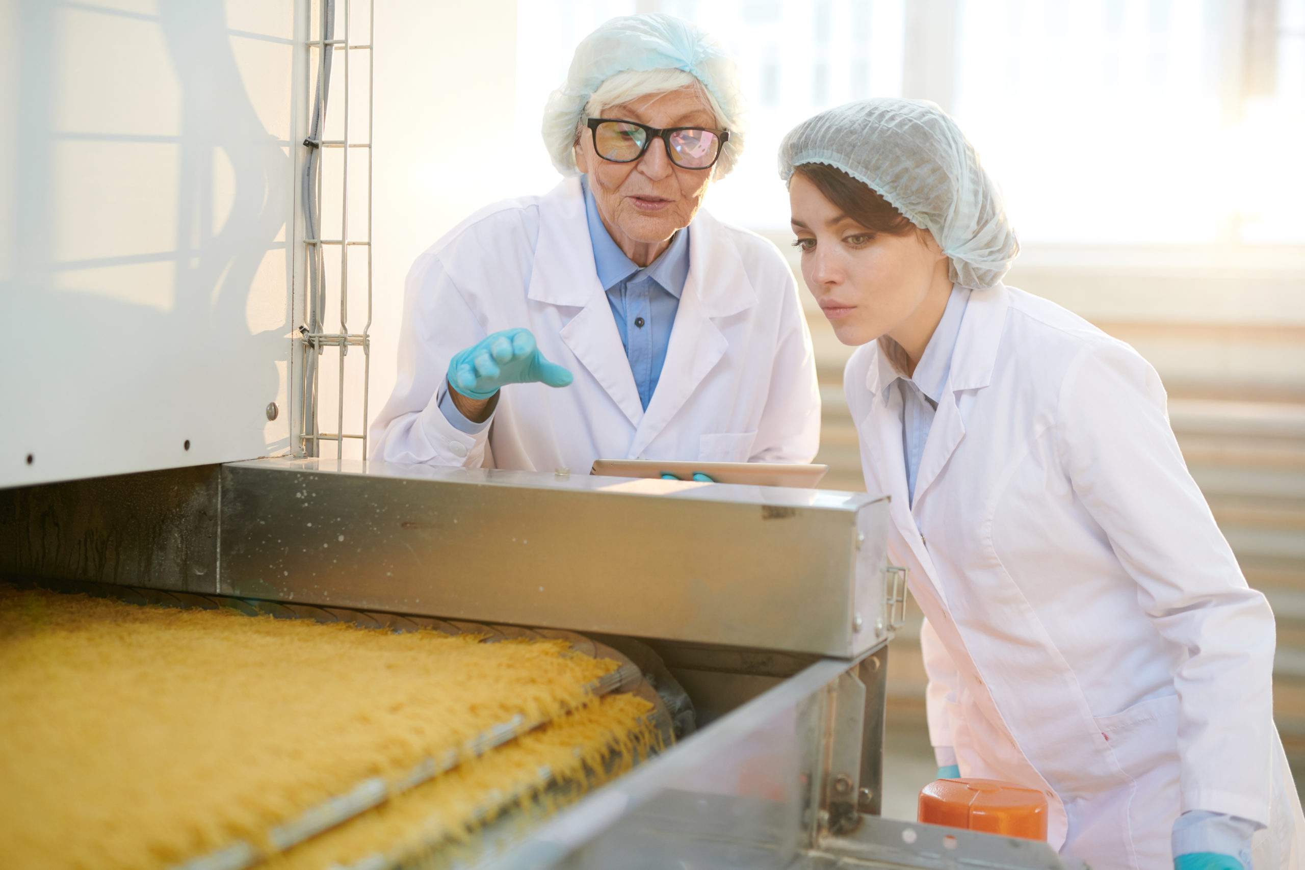 Workers Inspecting Food Production