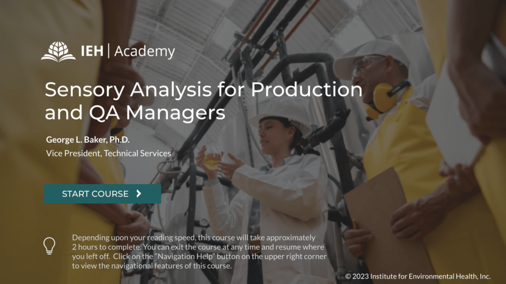 Sensory Analysis for Production and QA Managers 1