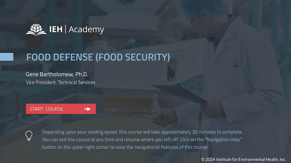 Screenshot of Food Defense Slide 01.