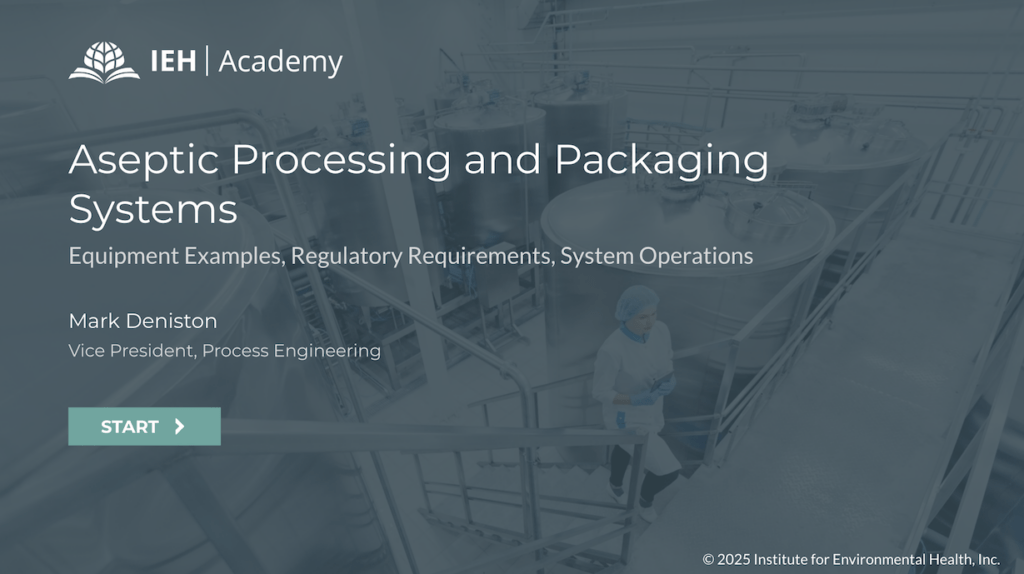 Screenshot one of Aseptic Processing and Packaging Systems